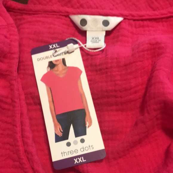 three dots fuchsia double gauze top size XXL - Picture 3 of 6